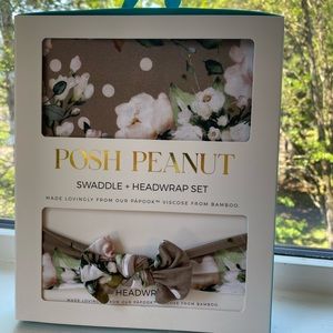 Posh Peanut swaddle and head wrap set